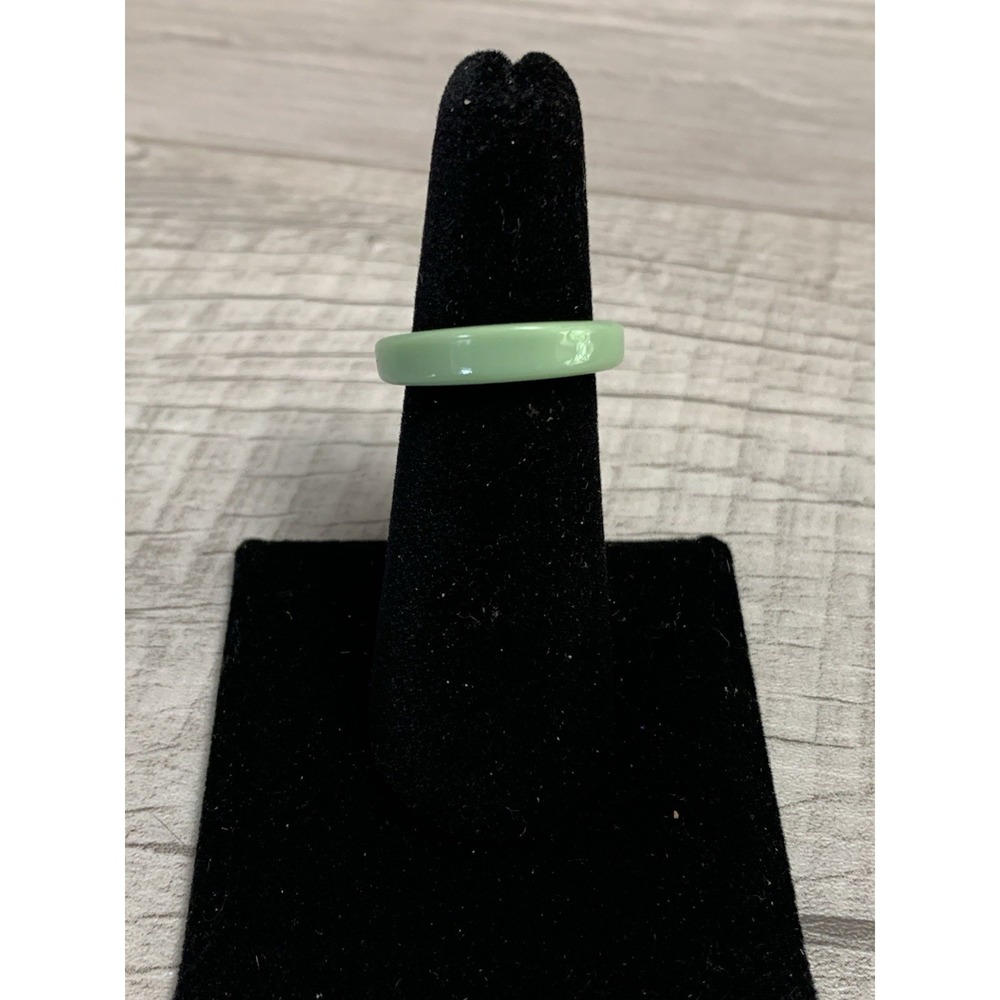 Colorful Acrylic Ring - Opaque Resin Band Round Ring Green